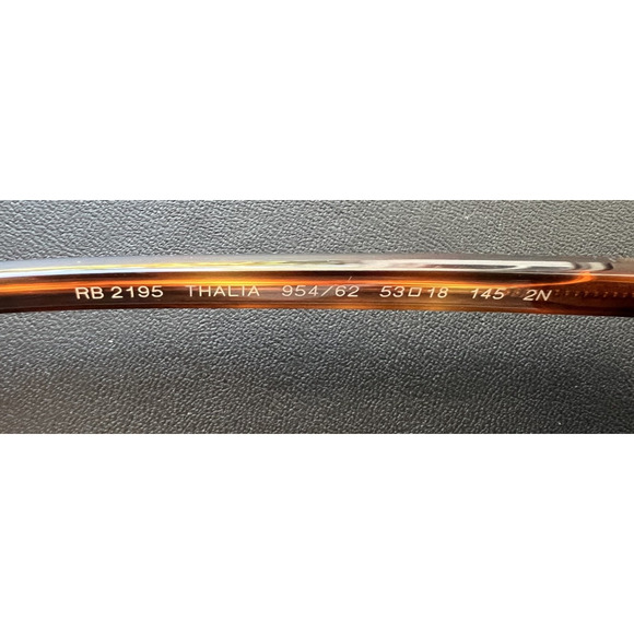 UNISEX Ray Ban Sunglasses RB 2195 Thalia 53 18 Polished Havana Blue Lenses - Picture 9 of 12